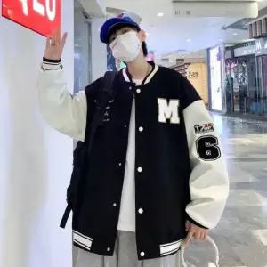 남자 모던 알파벳 자수로고 야구점퍼 오버핏 항공점퍼 YNC7+9QhP