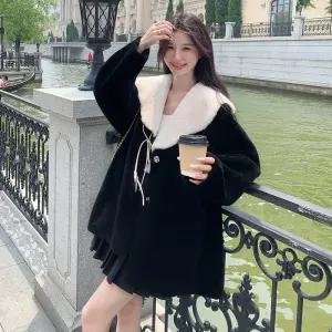 겨울 가을 캐주얼 여성 슬림핏 칼라 도톰 코트 램스울 추천 베이비 모피 SPO마켓1