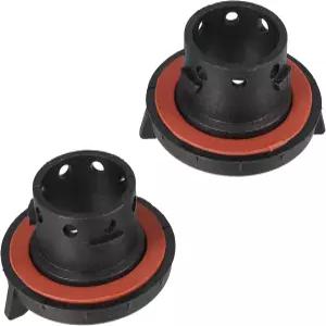 X AutoHOX 2pcs H13 LED 어댑터 베이스 전구 소켓 리테이너 홀더 범용 차량용 블랙