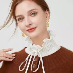 러플 리본 하이넥 페이크 카라 넥케이프 이너셔츠 이너카라 레이어드카라