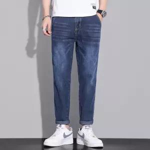 청 여름 진팬츠 아이템 배기핏 트렌디 스트레이트 남성청바지 9부 HT5