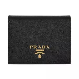 1MV204 QWA F0002 사피아노 메탈 로고 블랙 여성 반지갑