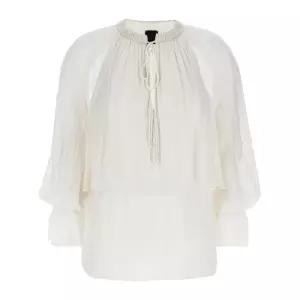 비스코스 조젯트 토너톤 스트라이프 블라우스 104849A2GY Z05