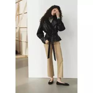 [국내배송] 자라 ZARA 벨트 페이크 레더 재킷 - 블랙 956558