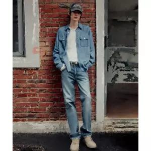 엘무드 LMOOD 라몬즈 스트레이트 데님 스모킹블루 LSSDN202SB 417982