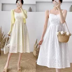 227136 -가디건 롱 원피스 오피스룩 하객룩 데일리 여름 바캉스 휴가룩