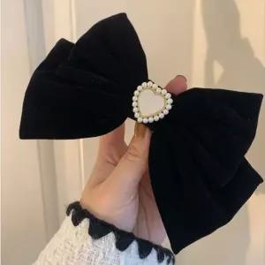 집게핀 반묶음머리핀 실크리본 하트 리본 올림머리핀 클래식한 어린이머리핀