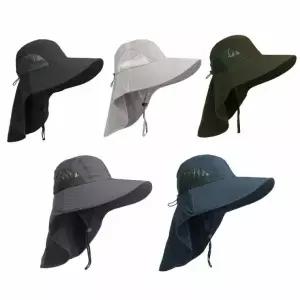 햇빛차단모자 남녀공용 챙넓은 접이식 플랩캡 물놀이모자 버킷햇 썬캡 등산 낚시 밭일 야외 모자