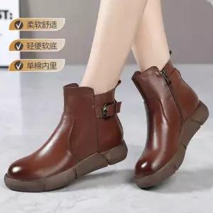 여친 빈티지 통굽 부츠 누벅 사이드 컴포트 지퍼 플랫워커 워커 소프트 가죽 원픽5
