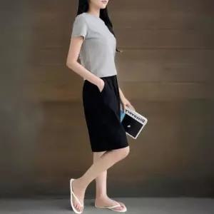 [신상오픈런]여성 캐주얼 인견 레이온 포켓 5부 밴딩 바지 (39393660)