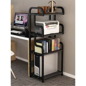 컴퓨터 책상 본체 오크 선반 4단선반 데스크탑 화이트 거치대 다이