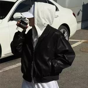 [난닝구] 누아벤 레더후드점퍼