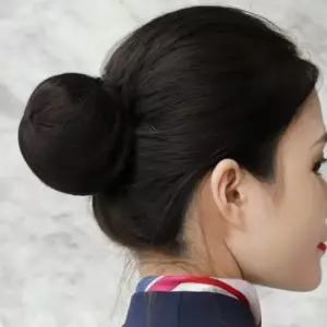 만두 승무원 피스 곱창 부분 풍성한가발 악세사리 헤어 면접 로우번 가발