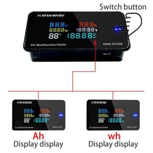 DC 0-200V 전압계 전류계 KWS-DC200 전력 에너지 미터 LED 디지털 재설정 기능이있는 전기 0-100A