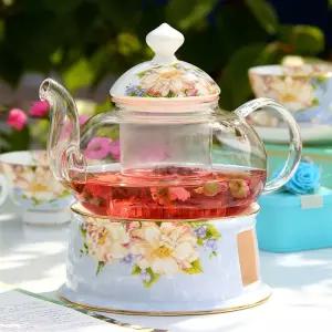 북유럽풍 레이스 도자기 티포트 홈카페