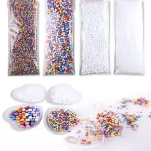 미 치공 -4종 슬라임재료 백색/칼라 스티로폼 발포입자 폼볼 우드락볼 클레이