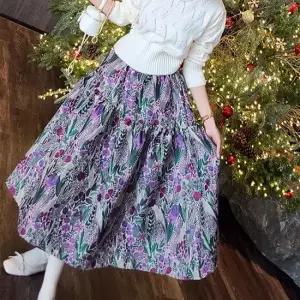 로잘 자카드 티어드 맥시 스커트