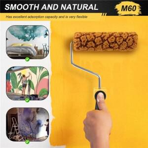 최신 모델 M60 해초 스펀지 롤러 브러시, 패턴 모방, 액체 벽지 페인트 질감 도구