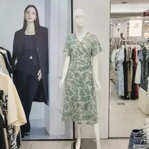 [하프클럽/]Abfz DP01 트로피칼 프린트 벨소매 랩원피스 AFY3HO02