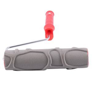 AB09-돌 질감 고무 양각 페인트 롤러 브러시 손 도구 실내 및 실외 홈 침실 DIY 벽 장식