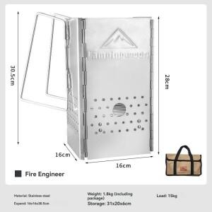 CAMPINGMOONMT-18 접이식 휴대용 점화기 숯 스토브 보관 가방이 함께 제공됩니다. 바베큐 4 코너