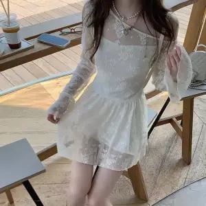 러블리무드 여성 플레어 미니 원피스 레이스 시스루