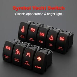 FILN 12V 24V 트럭 SPST 스위치 칼링 방수 5핀 ON OFF 마린 자동차 보트 로커 듀얼 LED 라이트 바 포함