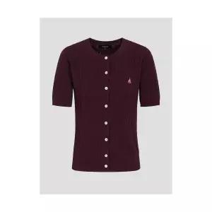 빈폴 BEANPOLE LADIES 코튼 케이블 반소매 라운드 카디건 와인 (BF575AE01Z)BF575AE01Z 107651