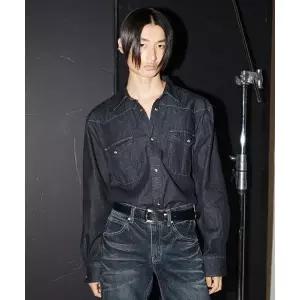 엘무드 LMOOD 테리 데님 셔츠 인디고 블루 LSH006GGID 417879