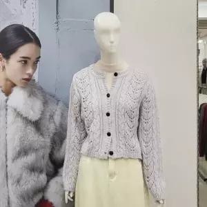 [하프클럽/]Abfz DP01 울 브러쉬 꽈배기 가디건 AFY4QY34