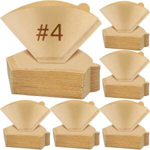 600 카운트 커피 필터 #4 일회용 메이커 페이퍼 표백되지 콘 메이커와 호환됩니다 4번 8~12컵 않은 및 드립