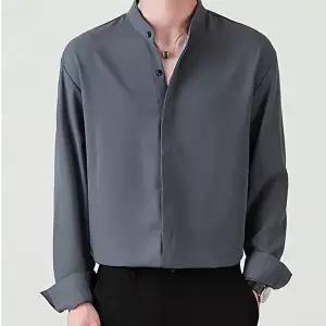 [모로엠]남성 차이나넥 긴팔 베이직 셔츠 4색 ON-SHA-QWFMQVKU