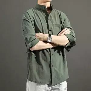 [모로엠]여름 남성 면 차이나넥 7부 셔츠 3색 ON-SHA-QWFMQVKS