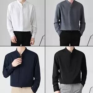 [모로엠]슬림핏 남성 차이나카라 긴소매 셔츠 ON-SHA-QWFMOWZ7