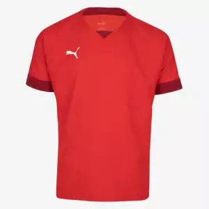 푸마 시원한 빨간색 브이넥 반팔티 통기성좋은 기본티 운동티 가벼운착용감 활동성을챙긴 단체복 데일리