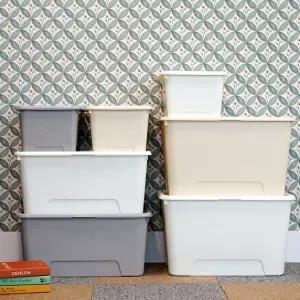 [보노하우스]탑백 대형 리빙박스 52L 1P 대용량 팬트리 수납 공간박스 옷 정리함 (+네임텍)