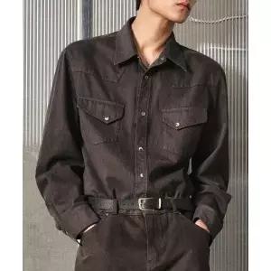 엘무드 LMOOD 배드가이 데님 웨스턴 셔츠 토프 브라운 L4AS0012WB 417844