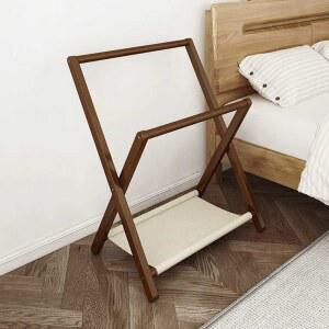 느티나무 수건스탠드 스탠드 접이식 기본형 간이옷걸이 욕실 화장실 원목수건걸이 타월 멀티행거걸이 길이 50cm