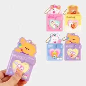 귀여운 캐릭터 폭신폭신 미니 포켓 다이어리 2 키링 메모지