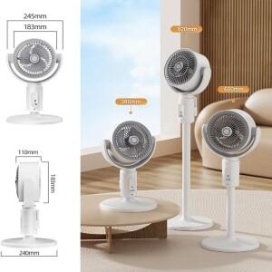 360 순환 저소음 강력한 플로어 선풍기, 스탠딩 스마트 팬, 수직 리모컨 높이 조절 가능 (충전 유형)