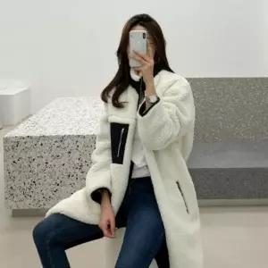 털자켓 여성 겨울 양면 롱후리스점퍼 리버시블 뽀글이 롱점퍼