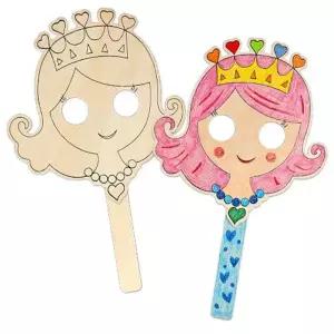 탈 만들기대장 나무손잡이 가면 - 공주