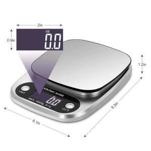 디지털 주방 저울 스테인리스 스틸 LCD 전자식 음식 보석 커피 베이킹 휴대용 고품질 도구 10kg/1g
