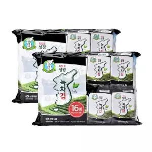 G 성경김본사 녹차 식탁김 4g 16봉 x 2개 (총 32봉)