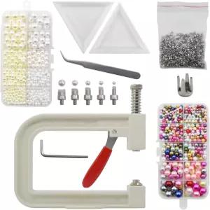 SHRJ 진주 세팅 도구 옷 드레스 가방 헤어 밴드 또는 DIY 공예품을 장식하기 위해 컬러풀한 구슬 리벳