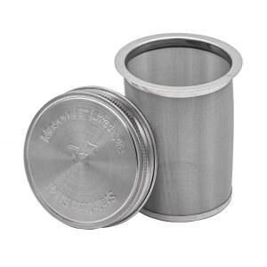 뚜껑이 있는 메이슨 병과 실리콘 핀트 티 스테인리스 커피 브루 16온스 콜드 위한 및 스틸 씰 메이커 필터(병 없음) 2개를