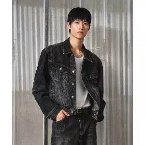 엘무드 LMOOD 버번 데님 트러커 자켓 블루블랙 L4AO0030BB 417804