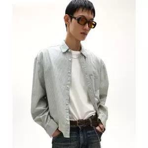 엘무드 LMOOD 앙리 크롭 데님 셔츠 빈티지 블루 L6AS0004VB 417800