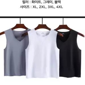 남성 심리스 브이넥 쿨링 노라인 나시 런닝 (10529565A)