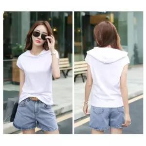 여성 맨투맨 여름 반팔 후드티셔츠 5컬러 (10055447A)